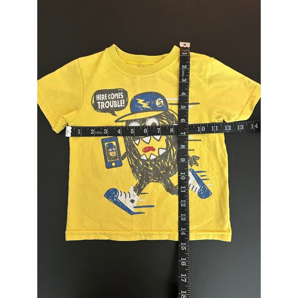 Garanimals Boys Yellow Monster Graphic T-Shirt Here Comes Trouble 2T (1321) - Picture 4 of 9